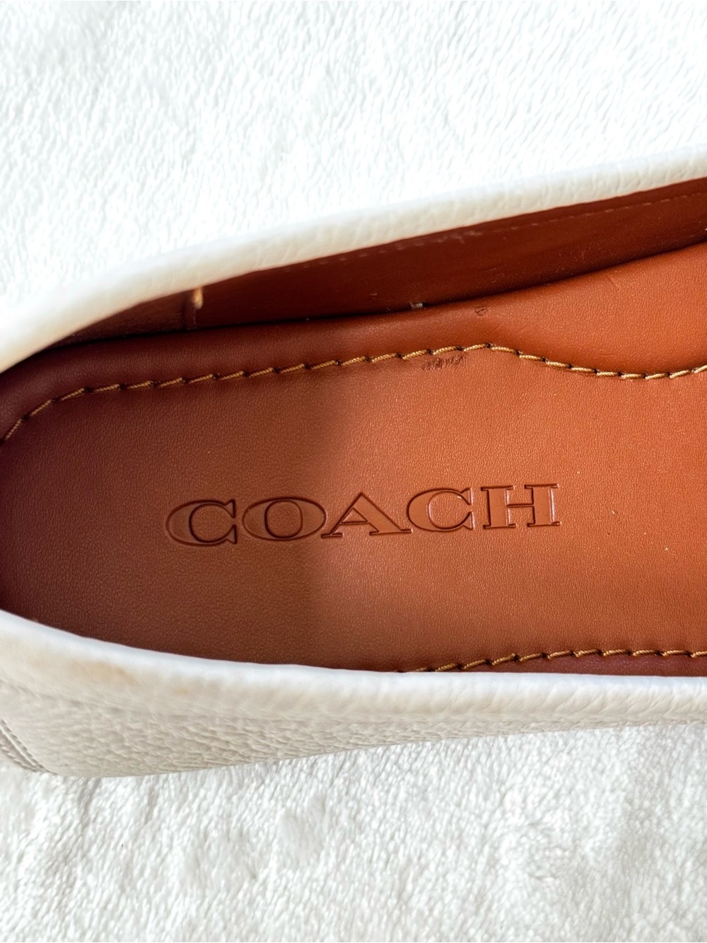 Coach Cream Leather Bow Tassel Loafers - Picture 12 of 12